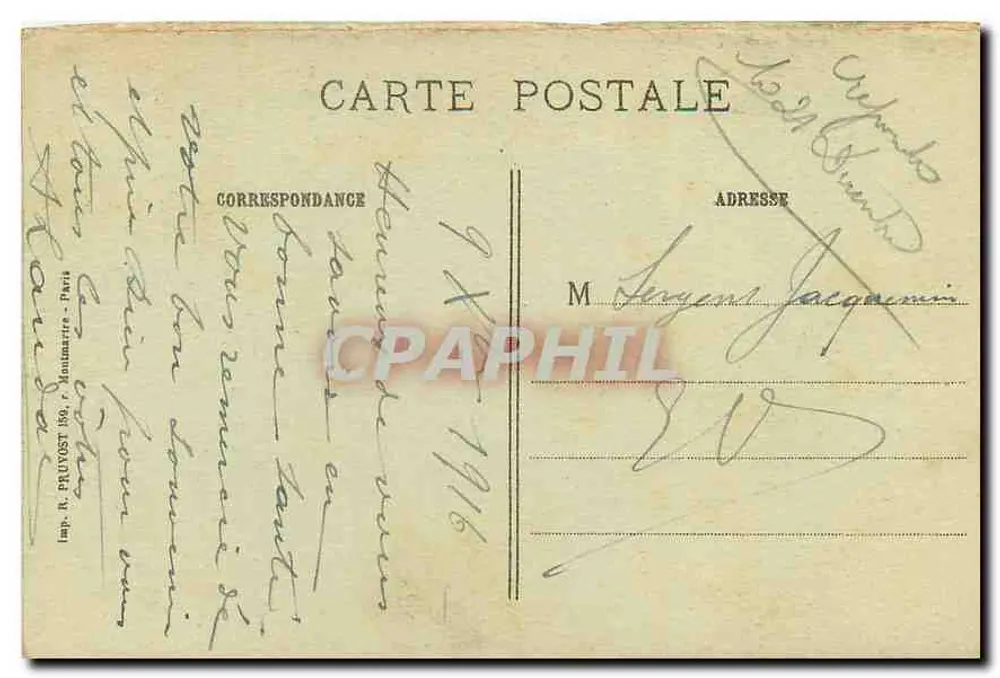 Albert (Somme) — Ruinen der Kirche nach dem letzten Bombenangriff — Visé Paris 231 - Rückseite