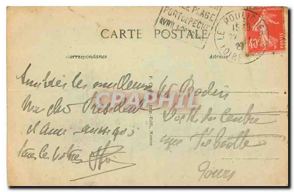 Le Pouliguen (Loire-Inf.) — Riffen an der Grande Côte — Verlag: C. P. (Nr. 122) - Rückseite
