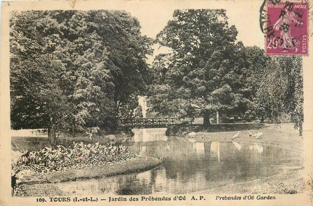 Tours (Loire-et-Loire) — Jardín de las Prebendas de Oé — A.P. n°169 - Anverso