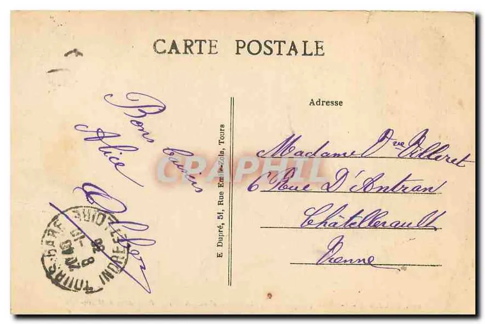 Tours (Loire-et-Loire) — Jardín de las Prebendas de Oé — A.P. n°169 - Reverso