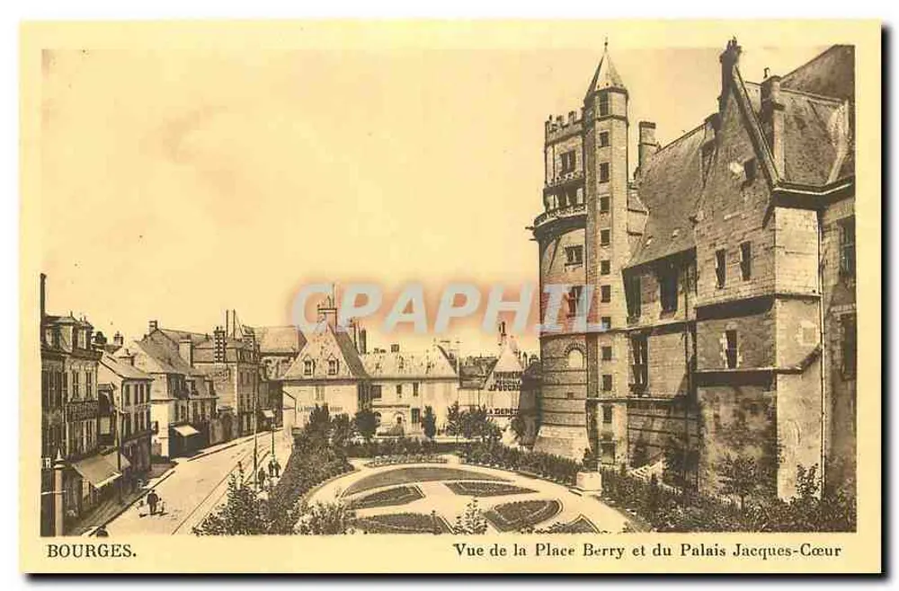 Bourges — Ansicht der Place Berry und des Palais Jacques-Cœur — Verleger nicht sichtbar - Vorderseite