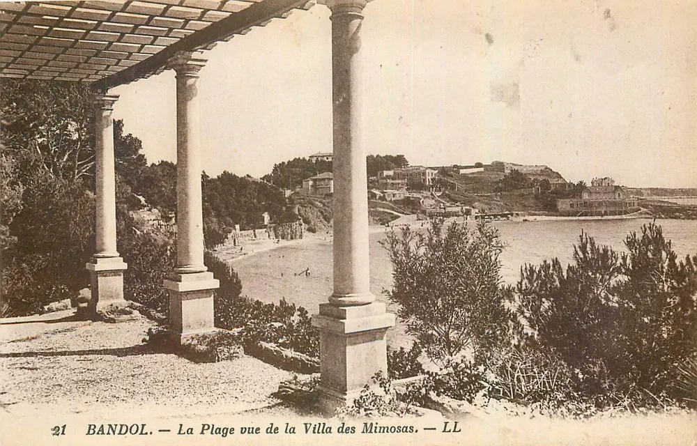 Bandol — Blick auf den Strand von der Villa des Mimosas — LL - Vorderseite