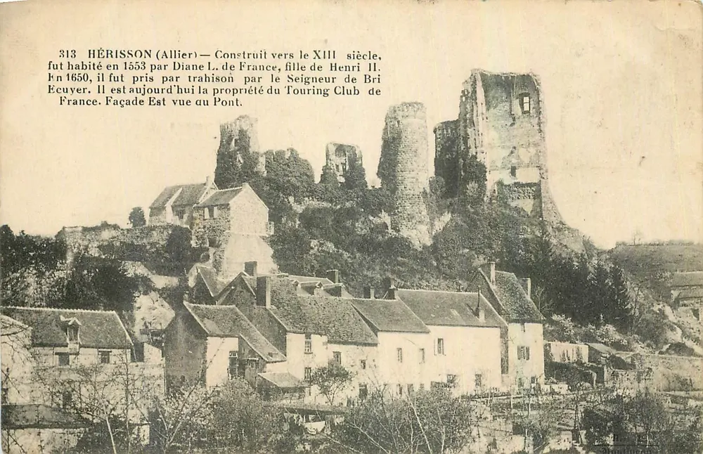 Hérisson (Allier) — Zrujnowany zamek — Touring Club de France, nr 313 - Awers