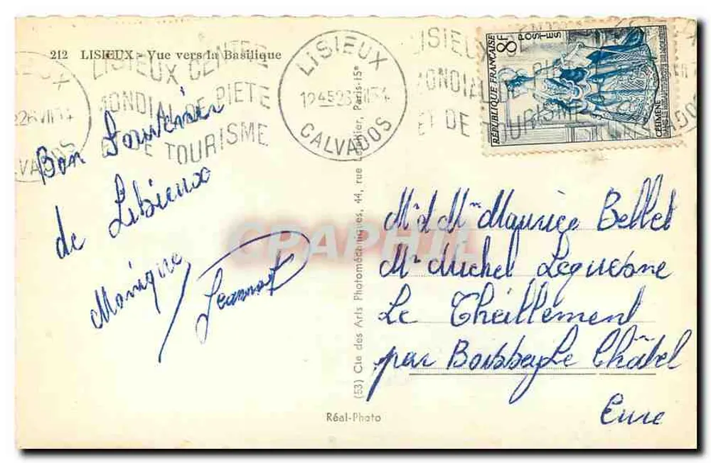 Lisieux — Uitzicht richting de Basiliek — Uitgever Cap - Achterkant