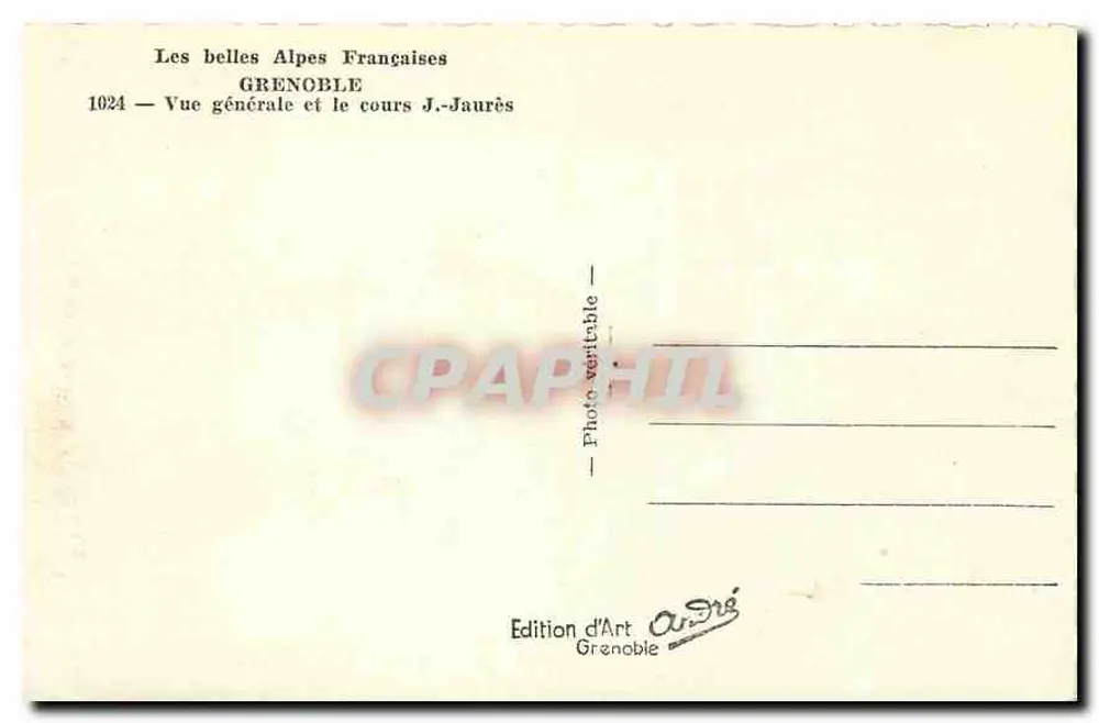 Grenoble — Allgemeiner Blick und Cours Jaurès — Edition d'Art Grenoble - Rückseite