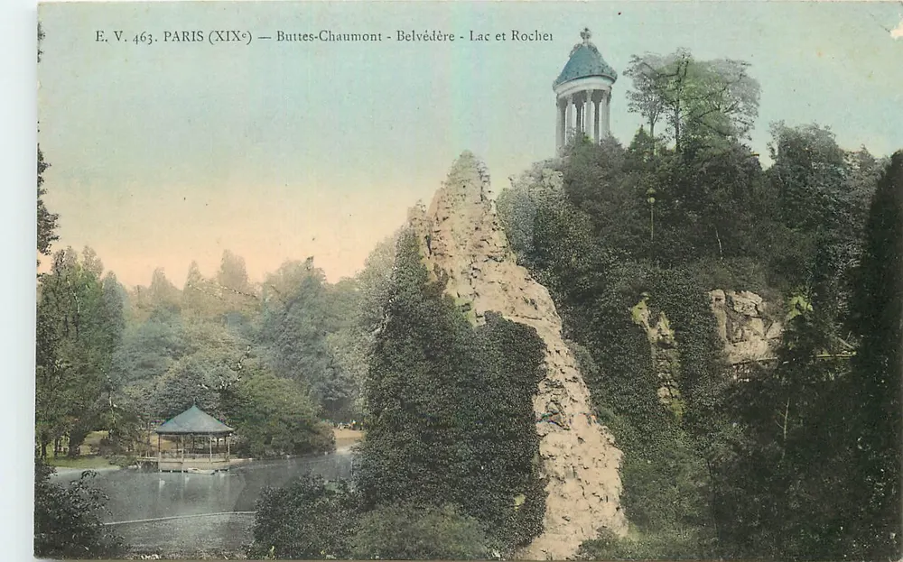 Buttes-Chaumont — Belvédère, Lac et Rochet — E.V. 463 - Recto