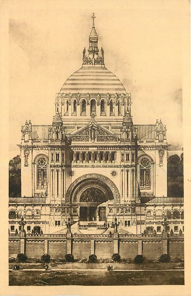 De Basiliek van Lisieux — Gevel en Kuppel - Voorkant