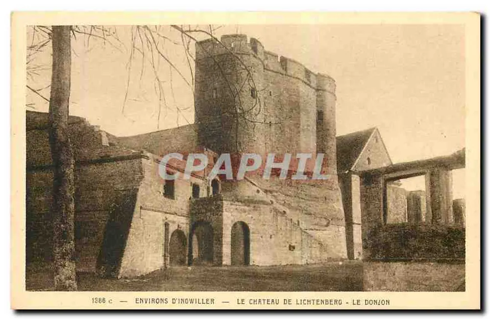 Alrededores de Ingwiller — El Castillo de Lichtenberg — El Donjon - Anverso