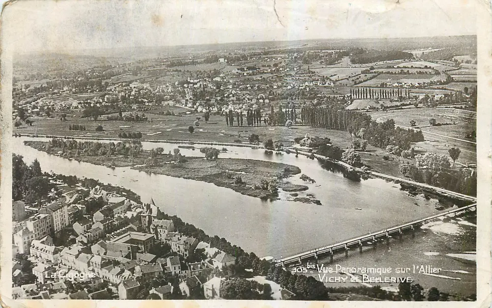 La Cigogne — Vue panoramique sur l'Allier — Vichy & Bellerive — Édition « La Cigogne » - Recto