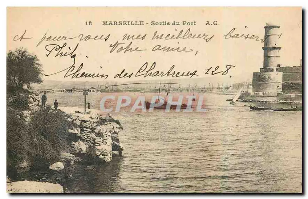 MARSEILLE - Saída do Porto A.C. — cartão postal n°18 - Frente