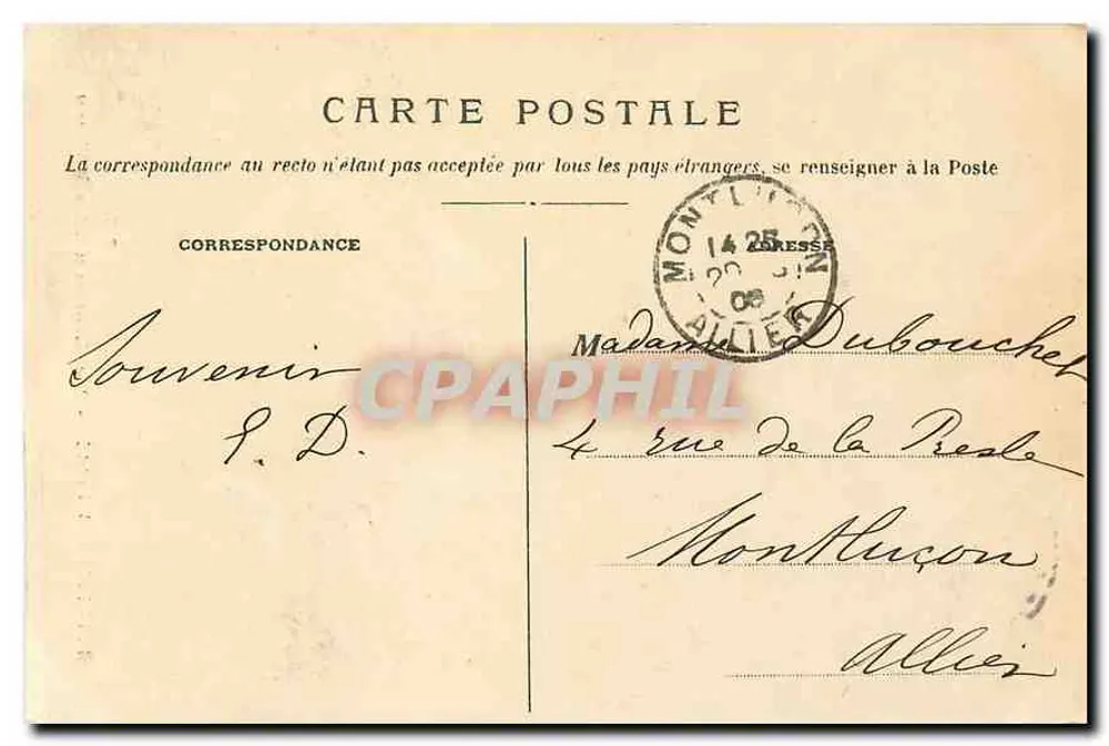 Bagnères-de-Bigorre — Place Lafayette und Kirche St-Vincent — B.E. - Rückseite