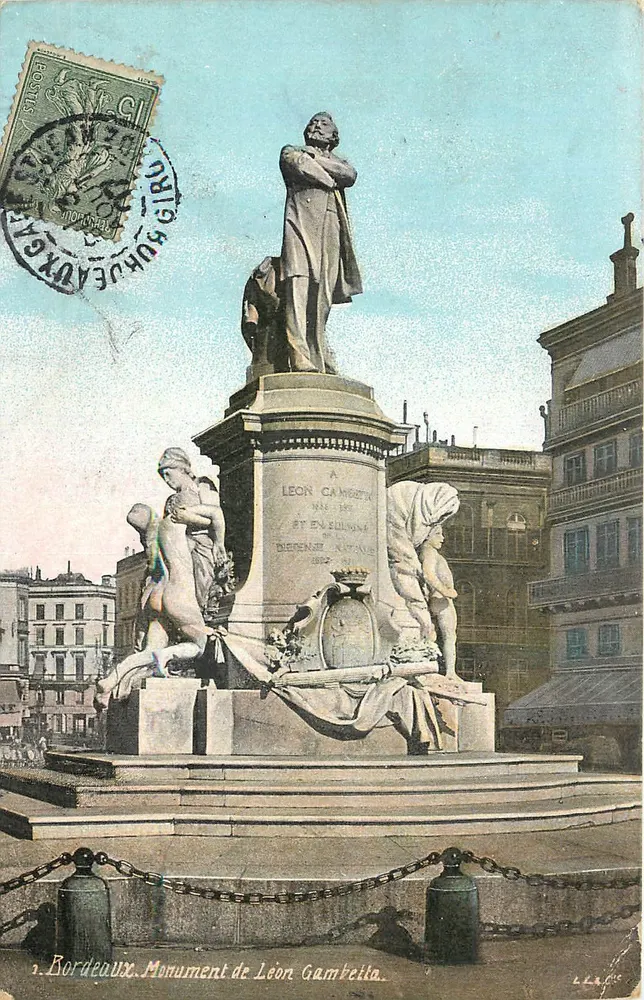 Bordeaux. Monumento a Léon Gambetta — editor L. Lac — n°1 - Frente