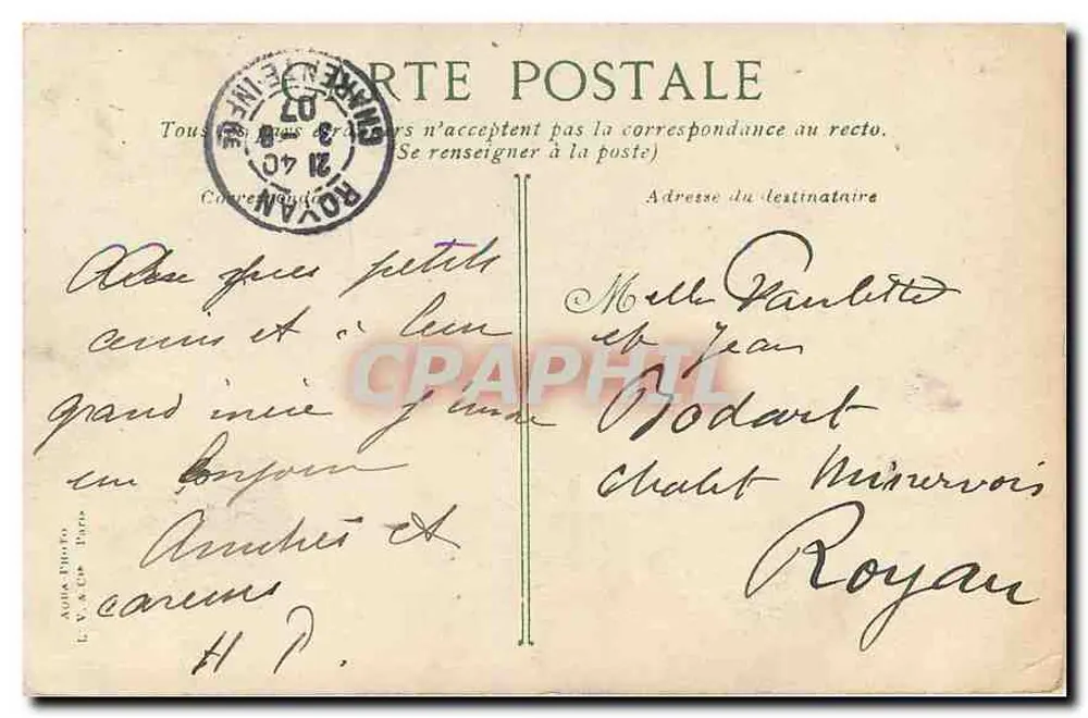 Bordeaux. Monumento a Léon Gambetta — editor L. Lac — n°1 - Verso