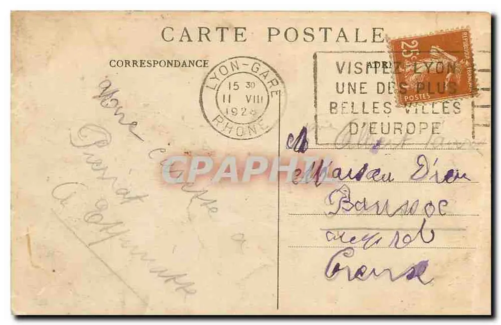 LYON — Praça dos Terreiros — E.R. n°308 - Verso