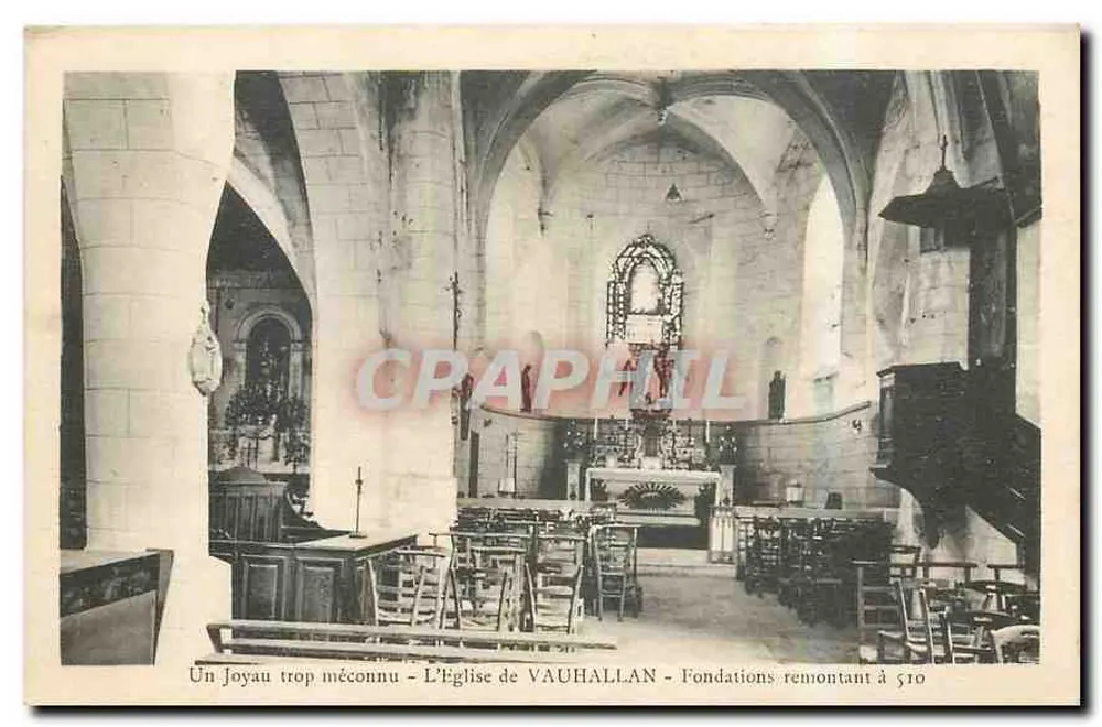 Die Kirche von VAUHALLAN — Grundsteinlegung im Jahr 510 - Vorderseite