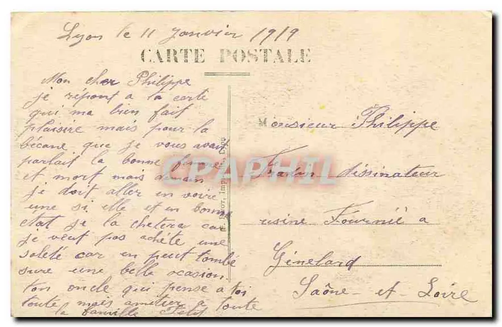 LYON — Ponte Saint-Clair - Ponte da Boucle — Editora não identificada, n° 58 - Verso