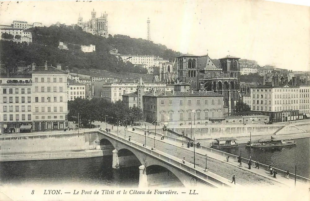 LYON — Le Pont de Tilsit et le Côteau de Fourvière — LL. - Recto