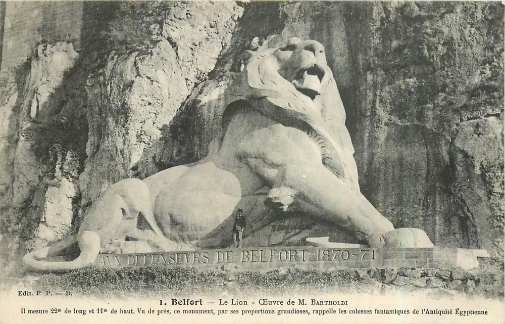 Belfort — O Leão — Obra de M. Bartholdi — Edit. P.P. — B. - Frente