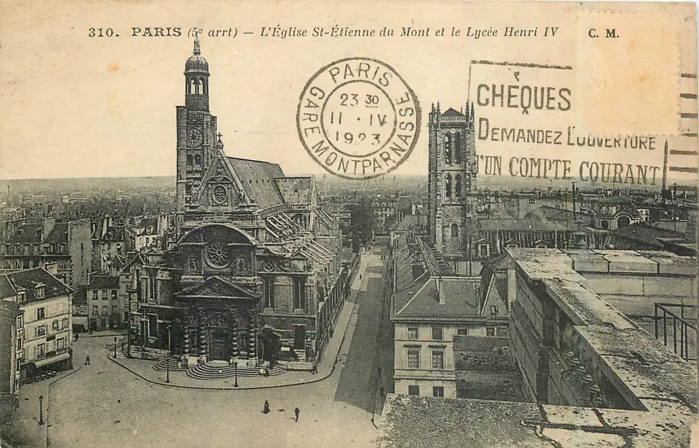 Paris (5. Arrondissement) — Die Kirche St. Étienne du Mont und das Lycée Henri IV — C.M. - Vorderseite