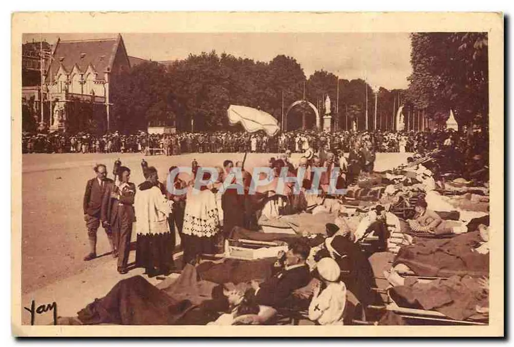 Lourdes — Bênção dos doentes — Edição E. Quinault Lourdes - Frente