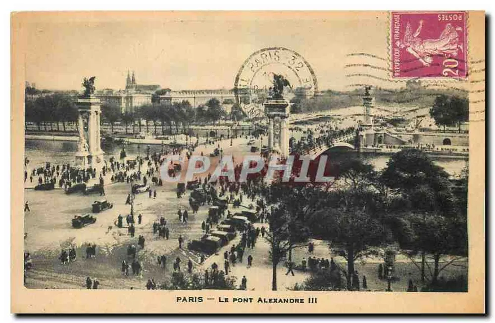 Paris — O Ponte Alexandre III — editor desconhecido - Frente