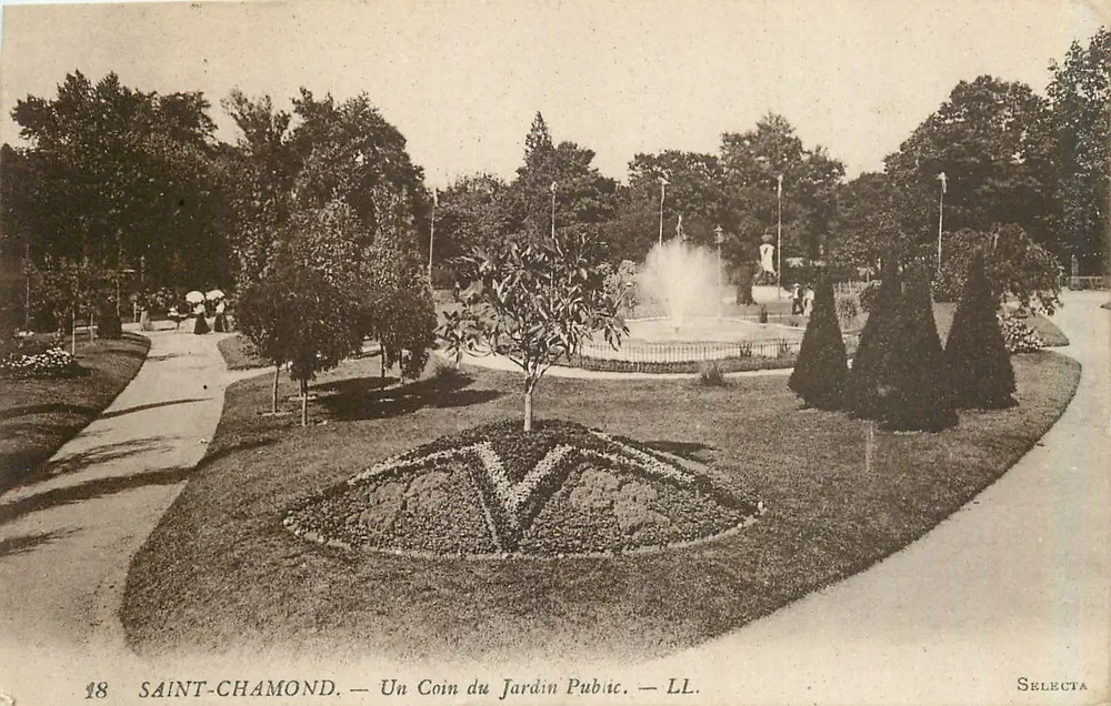 Saint-Chamond — Un Rincón del Jardín Público — LL. — Selecta - Anverso