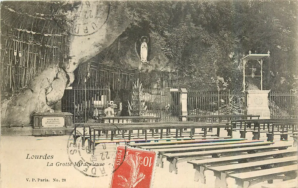 Lourdes — A Gruta Milagrosa — V.P. Paris No. 28 - Frente