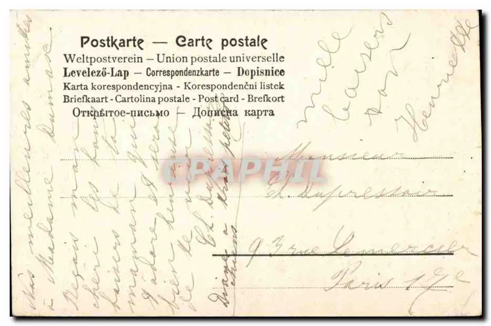 Mädchen mit Schmetterlingsnetz — Garten-Szene — Verleger Free Ch. Scolik, Wien, VIII - Rückseite