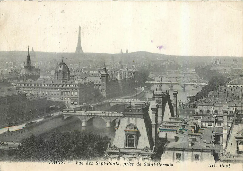 PARIS — Ansicht der Sieben Brücken, aufgenommen von Saint-Gervais — ND. Phot. - Vorderseite