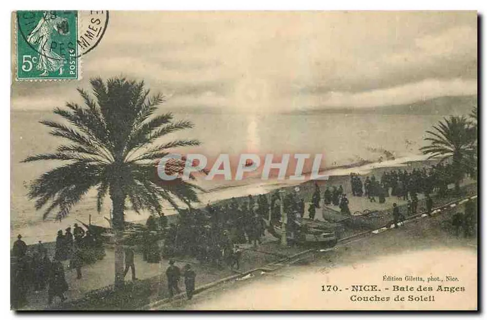Nice - Baie dos Anjos - Pôr do Sol — Edição Gilelta, fot., Nice, n°170 - Frente