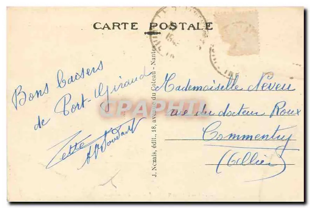 Préfailles (L.-Inf.) — De Wilde Kust — J. Nezais, uitgever - Achterkant