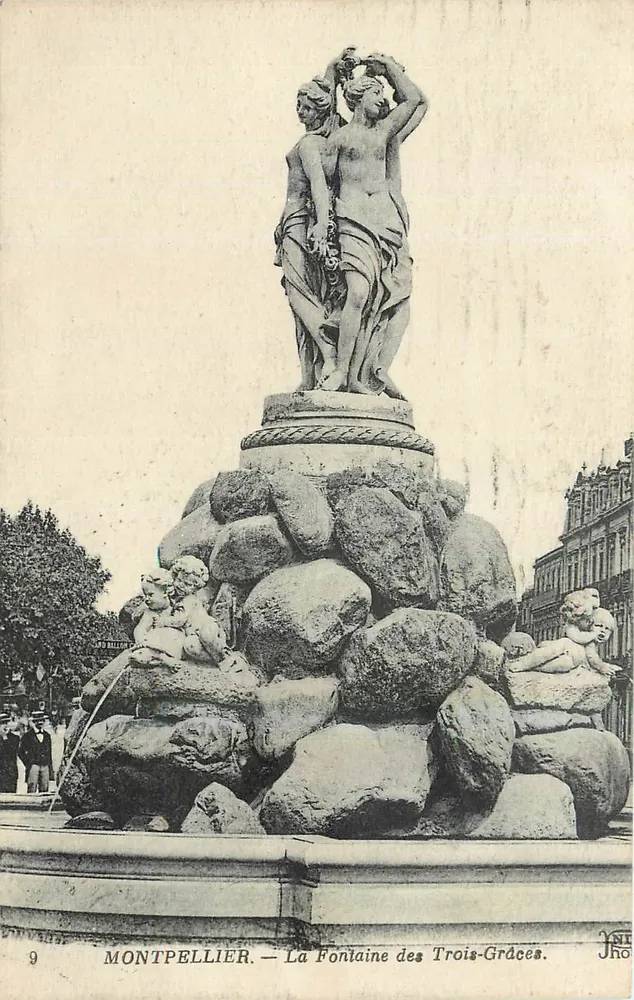 Montpellier — La Fontaine des Trois-Grâces — Jho n°9 - Recto