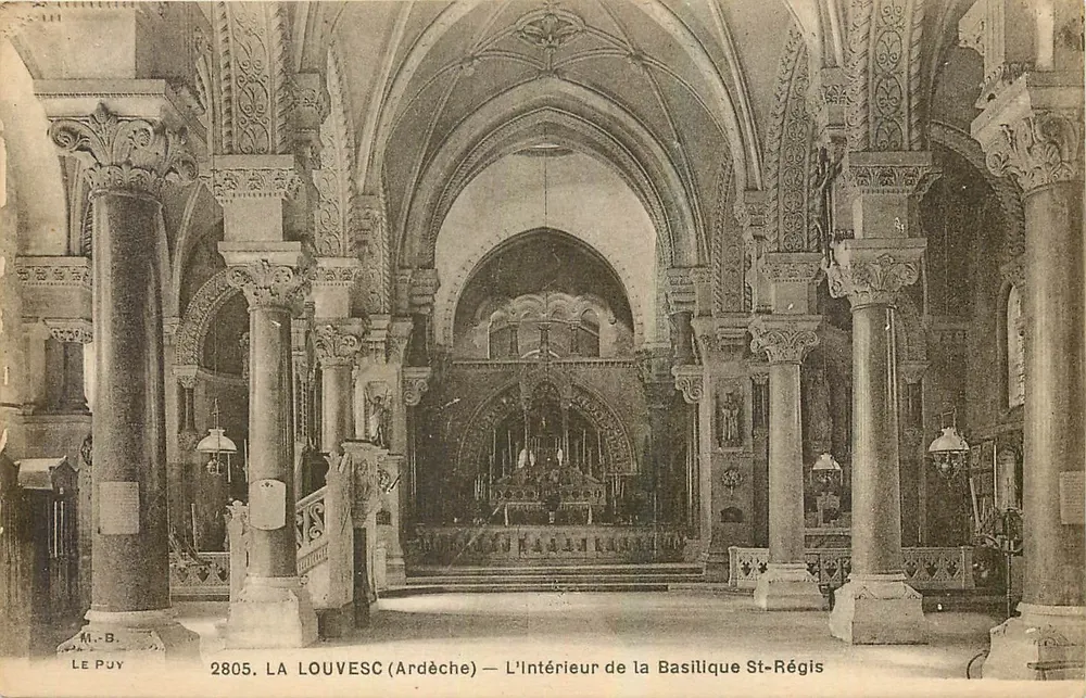 LA LOUVESC (Ardèche) — Innenansicht der Basilika St-Régis — M.-B. Le Puy, n° 2805 - Vorderseite