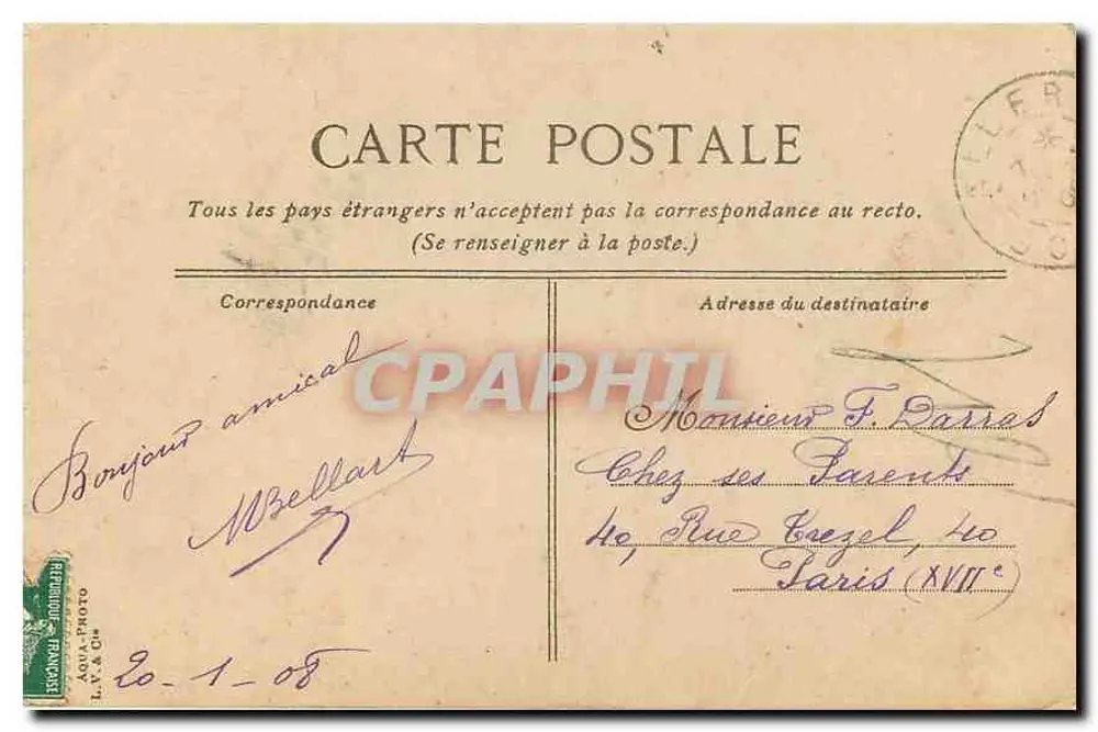 Amiens. La Cathédrale. L'Ange pleureur — L.V. Eco, n°418 - Verso