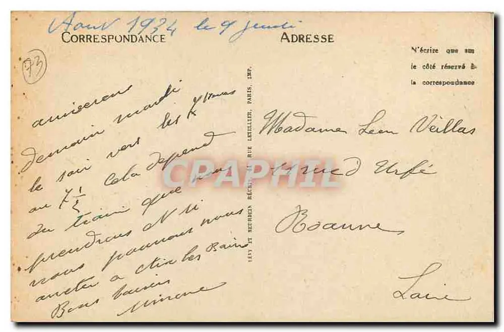 Vue Générale du Col des ARAVIS à la GIETTAZ — LL. — n°67 - Verso