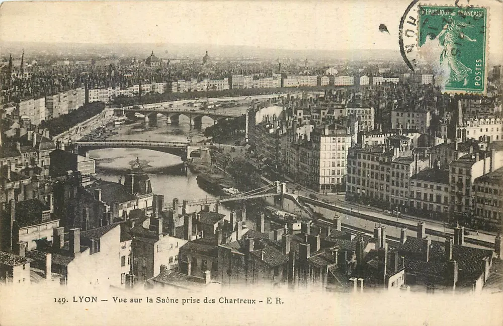 LYON — Vue sur la Saône prise des Chartreux — E.R. n°149 - Recto