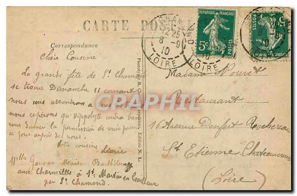 Lyon — Le Barrage de la Mulatière — Édition N. L. (Phototypie M. Chappuis) - Verso