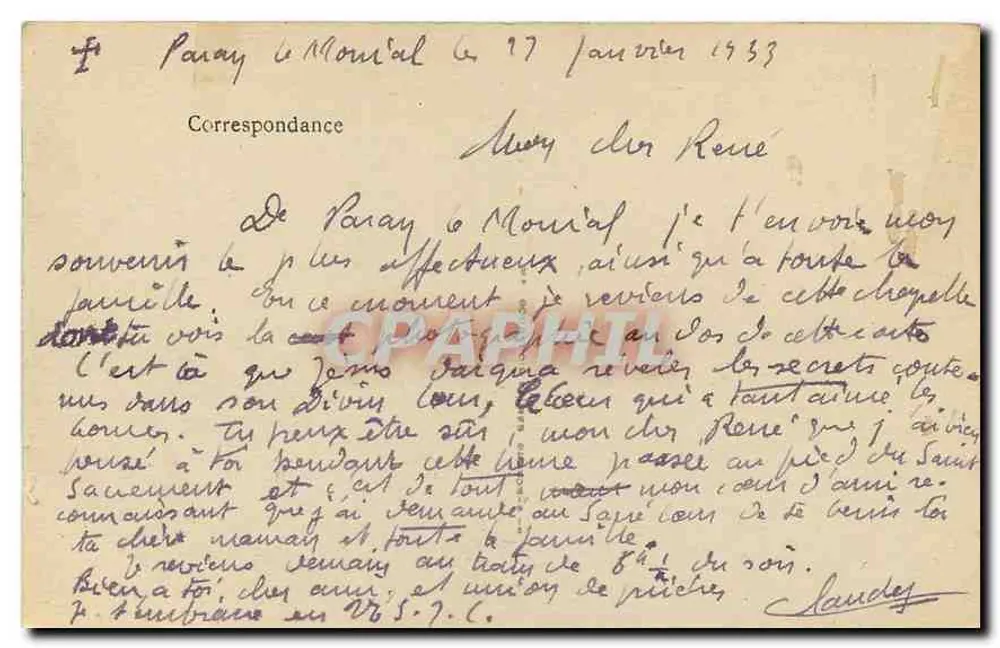 Paray-le-Monial — Innenansicht der Kapelle der Besuchung — B. F. Chalon - Rückseite