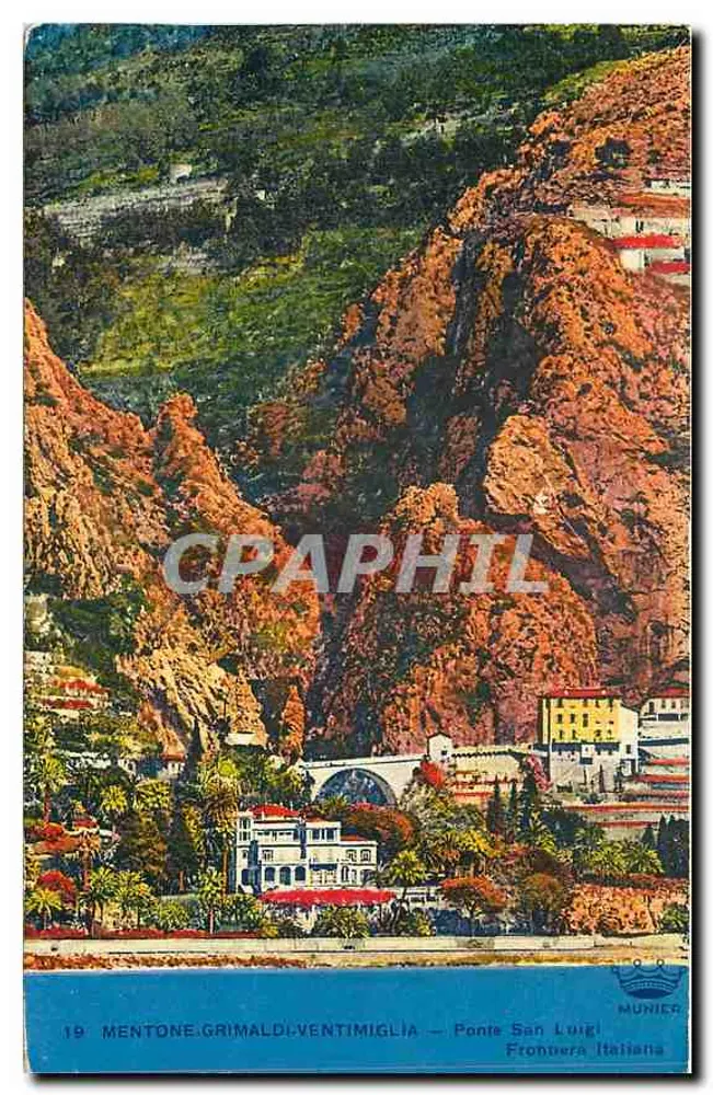 Mentone.Grimaldi.Ventimiglia — Ponte San Luigi — Frontera Italiana — Munier - Frente