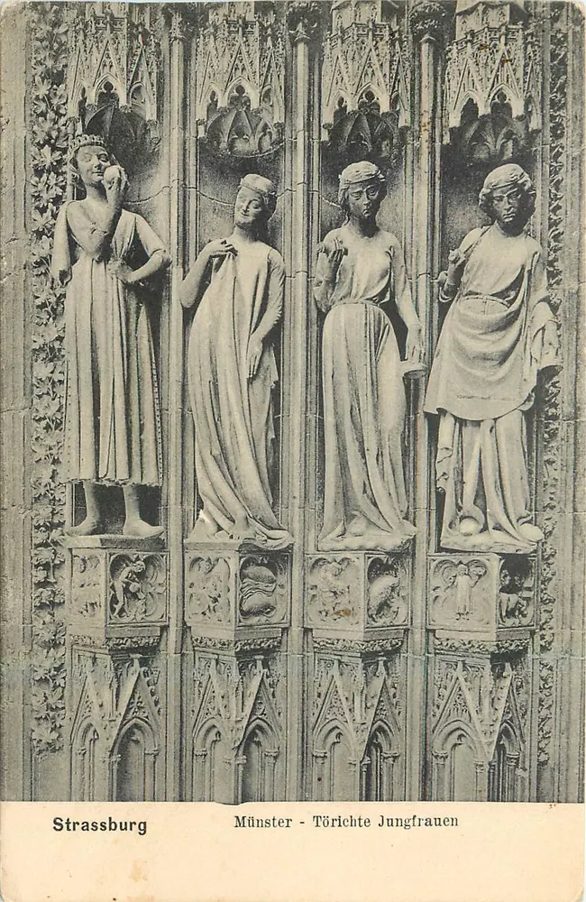 Strasbourg - Cathédrale - Törichte Jungfrauen — Fleuber Kunstverlag Strassburg - Recto