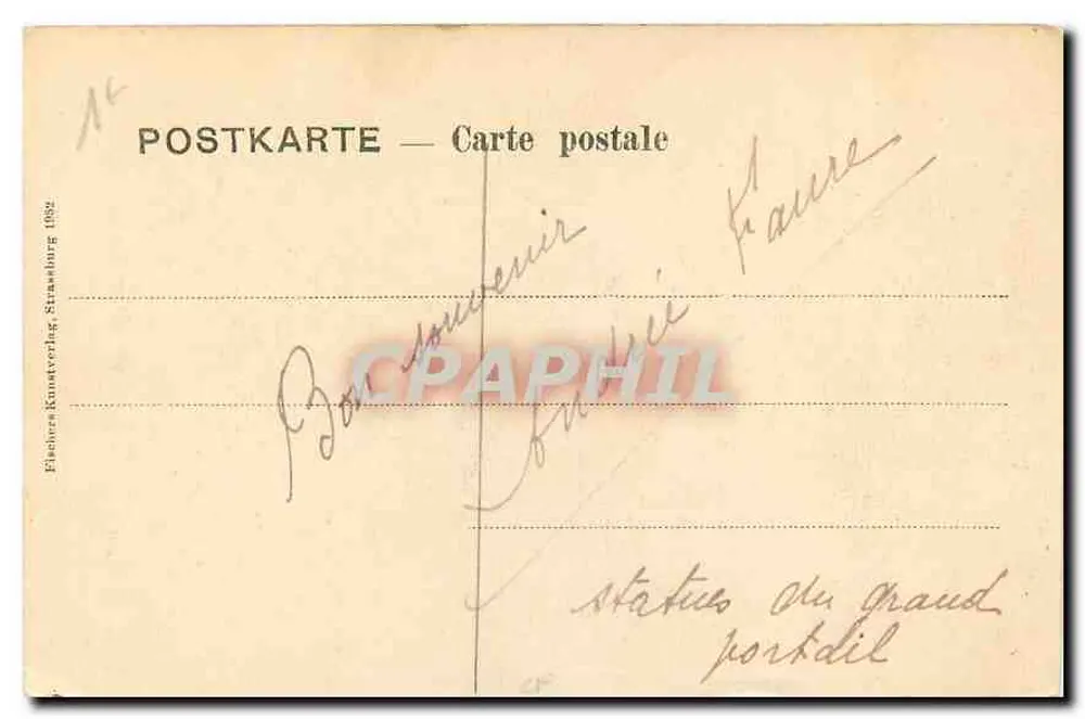 Strasbourg - Cathédrale - Törichte Jungfrauen — Fleuber Kunstverlag Strassburg - Verso