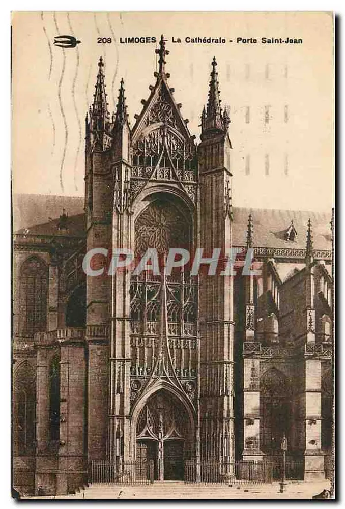 Limoges — La Cathédrale - Porte Saint-Jean — n°208 - Recto