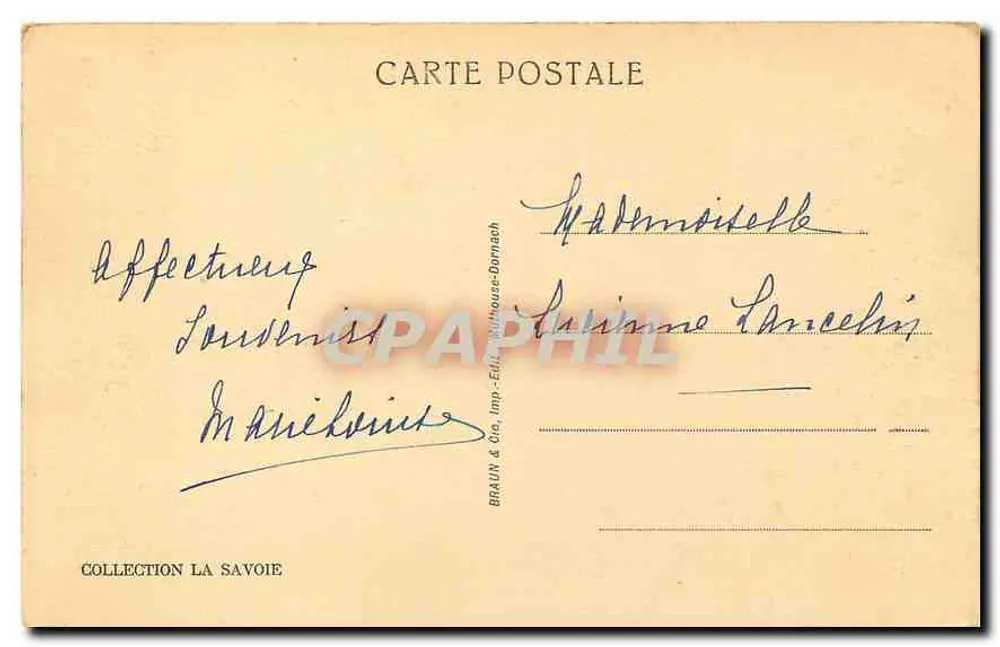 Lago do Hospício de São Bernardo — vista alpina — editor Braun & Cie, n° 13501 - Verso