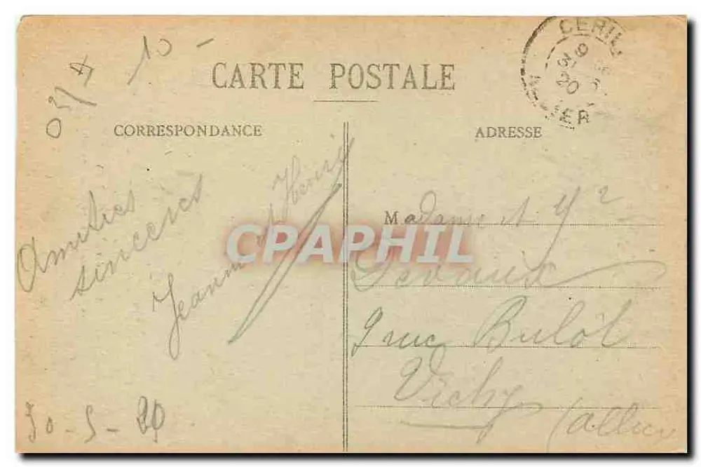 Arredores de CÉRILLY — O antigo Castelo de Ginçais (século XIII) — G. Indar, lib. -édit, Cérilly - Verso