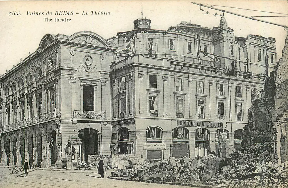 Ruínas de REIMS — O Teatro — La Pousse, n° 2765 - Frente