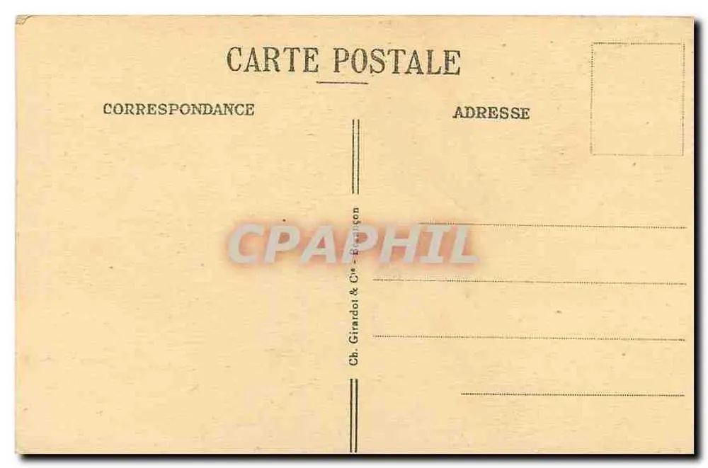 Der Saut du DOUBS — Grenze Frankreich-Schweiz — Höhe: 27 Meter — Verlag Girardot & Cie, Nr. 835 - Rückseite