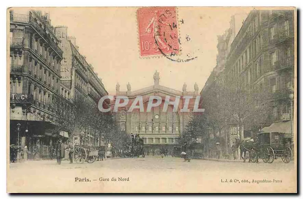 Paris — Gare du Nord — L.J. & C°, édit., Angoulême-Pa - Frente