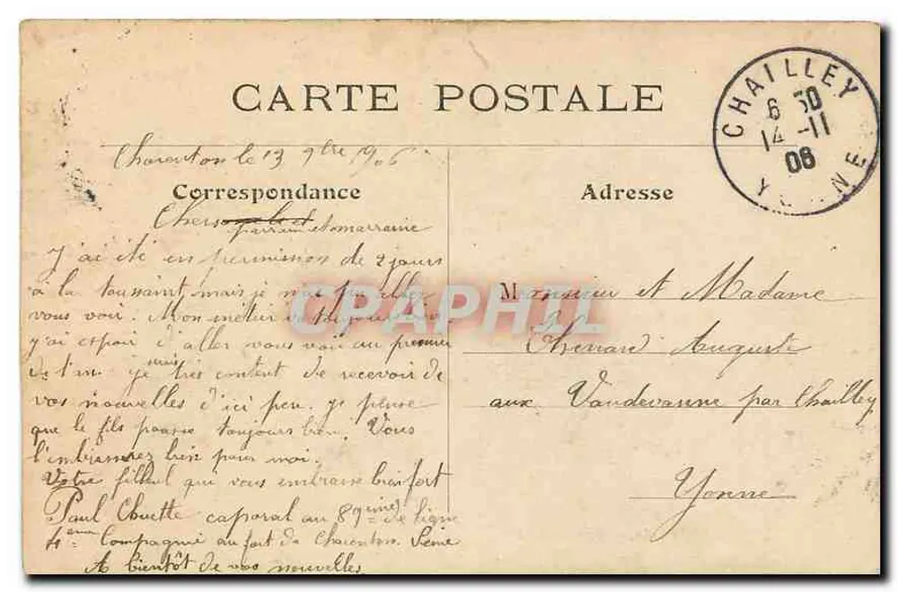 Paris — Gare du Nord — L.J. & C°, édit., Angoulême-Pa - Verso