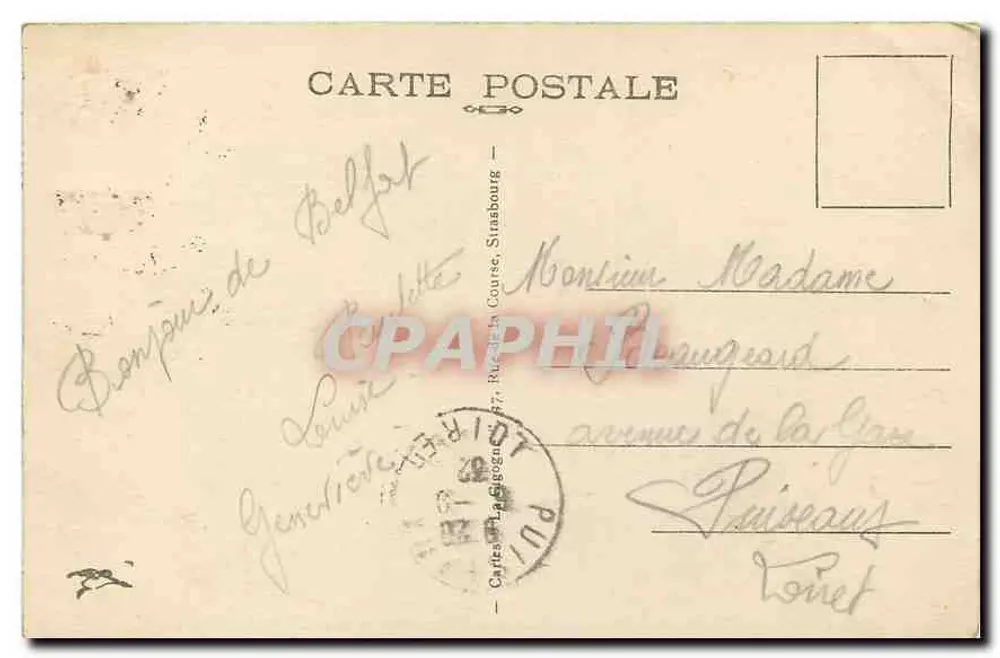 O Leão — Belfort — Obra de Bartholdi — 1870 - Verso
