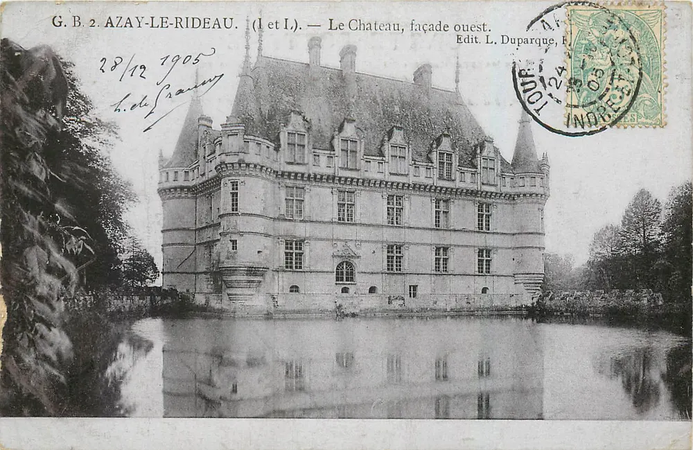 Azay-le-Rideau — Le Château, façade ouest — Edit. L. Duparque, n°2 - Recto